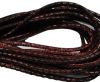 Round stitched nappa leather cord Snake style-Black red-4mm