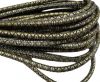 Round stitched nappa leather cord Snake style-Gold grey-4mm