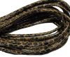 Round stitched nappa leather cord Snake style-Mahony brown-4mm
