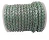 Round Braided Leather Cord SE/M/02-Metallic Mint-6mm