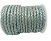 Round Braided Leather Cord SE/M/14-Metallic Baby blue - 6mm