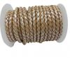 Round Braided Leather Cord SE/M/202-Metallic Topaz-6mm