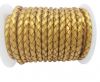 Round Braided Leather Cord SE/M/Metallic Golden - 6mm