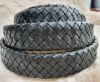 Oval Braided Leather Cord-18.5*5.2mm- se-matt black