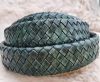 Oval Braided Leather Cord-18.5*5.2mm-se-vintage green