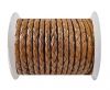 Round Braided Leather Cord SE/B/07-Medium Brown - 4mm