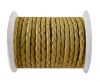 Round Braided Leather Cord SE/B/10-Lemon yellow - 4mm