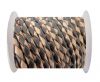 Round Braided Leather Cord SE/B/30-Dark Brown-Natural - 8mm