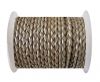 Round Braided Leather Cord SE/M/202-Metallic Topaz-4mm