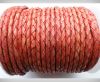 Round Braided Leather Cord SE/PB/05-Terracotta - 3mm