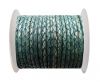 Round Braided Leather Cord SE/PB/15-Vintage Aqua Green - 3mm