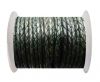 Round Braided Leather Cord SE/PB/19-Vintage Bottle Green - 5mm