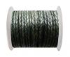 Round Braided Leather Cord SE/PB/19-Vintage Bottle Green - 3mm