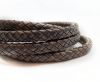 Oval Braided Leather Cord-10 by 5mm - SE_PB_Vintage Dark Grey