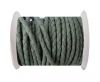 Round Braided Leather Cord SE/R/28-Military Green-5mm