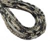 Round Stitched Leather Cord - 3mm - SNAKE STYLE - BLACK & WHITE
