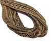 Round Stitched Leather Cord - 3mm - SNAKE STYLE - DARK CAMEL