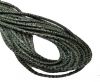 Round Stitched Leather Cord - 3mm - SNAKE STYLE - MILITARY GREEN