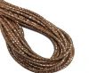 Round Stitched Leather Cord - 3mm - SNAKE STYLE - ROSE GOLD