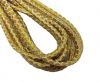 Round Stitched Nappa Leather Cord-4mm-snake style gold white