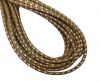 Round Stitched Nappa Leather Cord-4mm-spiral beige gold