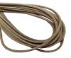 Round Stitched Leather Cord - 3mm - SUEDE BEIGE