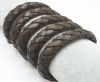 Thick Oval Hollow braided Cord - Vintage Brown - 11mm by 6mm