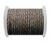 Round Braided Leather Cord SE/PB/Vintage Grey - 5mm