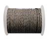 Round Braided Leather Cord SE/PB/Vintage Grey - 8mm