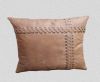Rectangular Cushion - Vintage leather cushion - Brown - Style 1