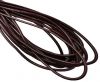 Round Stitched Leather Cord - 3mm - VIOLET