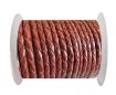 Round Braided Leather Cord SE/B/2021-Red Wine-3mm