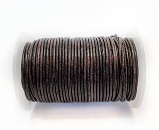 Round Leather Cord-1,5mm- VINTAGE DARK BROWN
