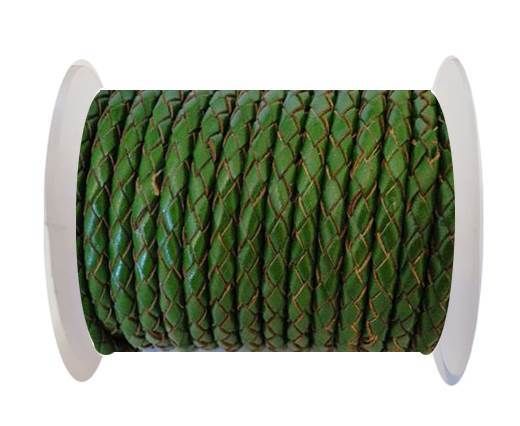 Round Braided Leather Cord SE/B/2025-Fern - 6mm