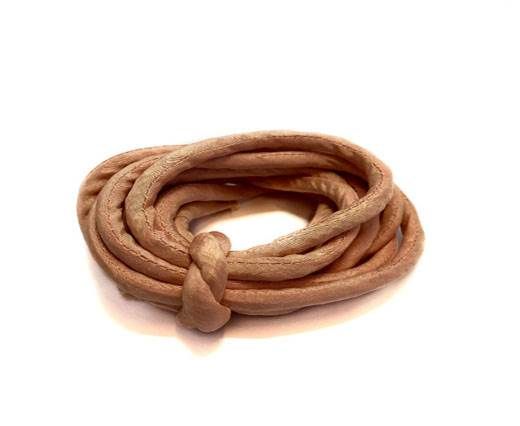 Real silk cords with inserts - 8 mm - Peach Nude