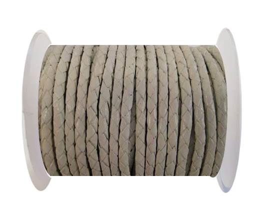 Round Braided Leather Cord SE/B/05-White - 5mm