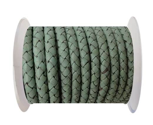 Round Braided Leather Cord SE/B/616-Pastel Mint - 3mm