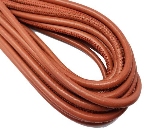 Round Stitched Nappa Leather Cord-4mm-brick