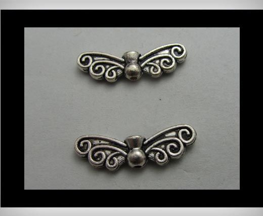 Zamak Silver Plated Bead CA-3296