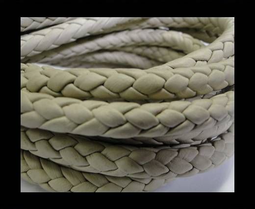 Fine Braided Nappa Leather Cords-8mm-CREAM