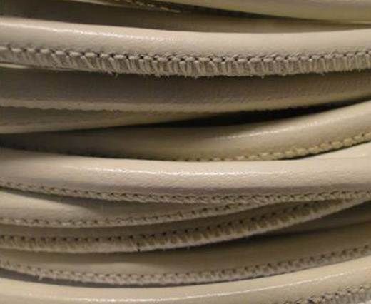 Round stitched nappa leather cord Creme-4mm
