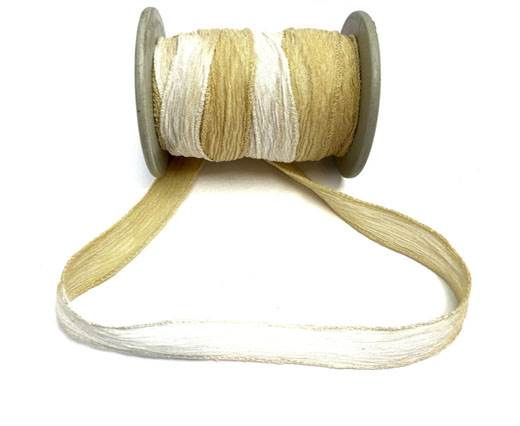 Hand dyed silk ribbons - Sky