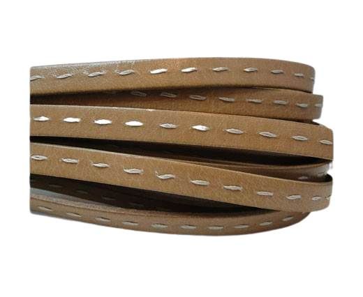 Italian Flat Leather-center stich 10mm beige