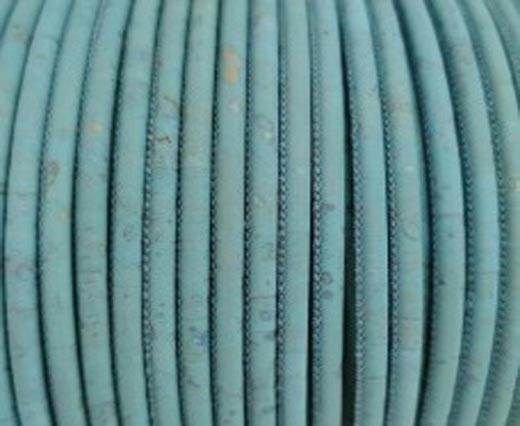 Real Cork Round - 5mm - light blue
