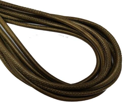 Round Stitched Nappa Leather Cord-4mm-loden