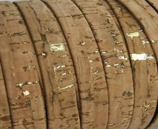 Cork Flat-10mm-Natural with golden flecks