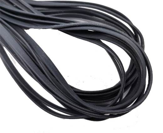 Flat Nappa Leather cords - 5mm - Pigeon blue