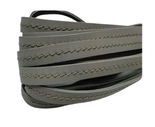 Real Nappa Leather with stitch in the middle-10mm-Light Taupe