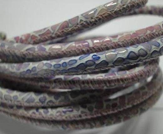 Round stitched nappa leather cord 4 mm - Breed style - Pink