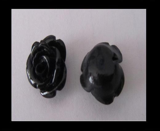 Rose Flower-24mm-Black